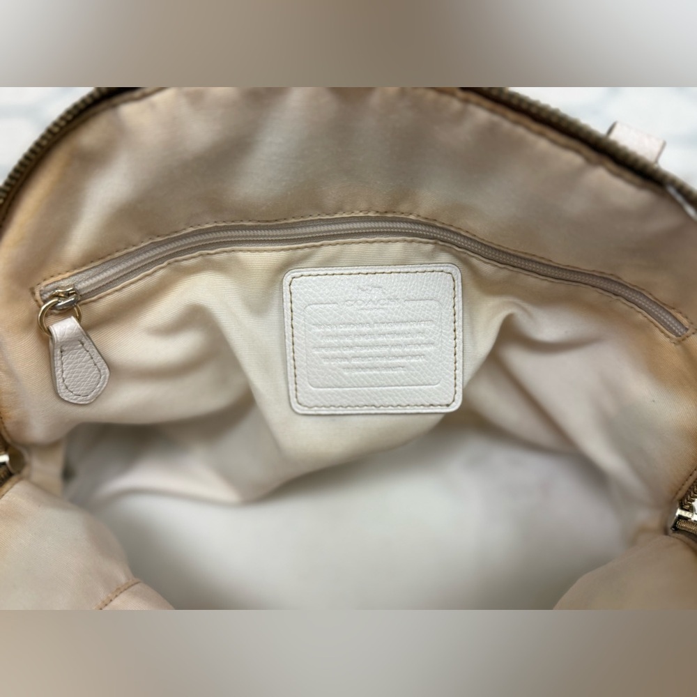 COACH Y2K Everyday Signature Monogram Coated Canvas Peyton Cora Dome Satchel Bag - Picture 12 of 16